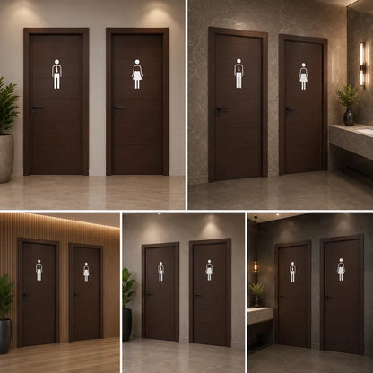 Classic Men & Women Restroom Door Neon Signs for Offices & Commercial Spaces