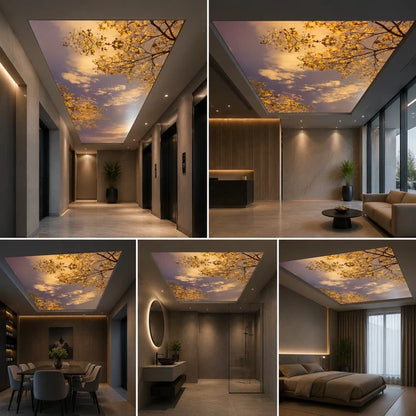 Premium LED Backlit Stretch Ceiling Light Panel for Modern Interior Decoration