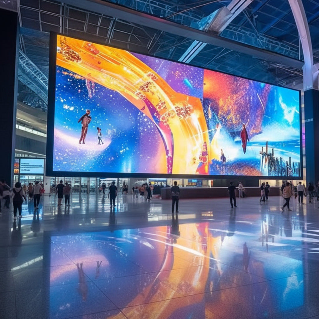 indoor LED wall with floor screen display for exhibition and experience center