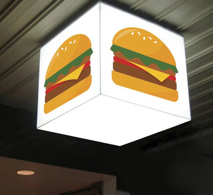 Custom Cube LED Light Box Sign for Cafés, Bars, Breweries & Retail Shops