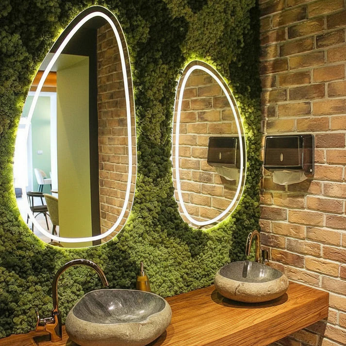 Arch LED Bathroom Mirror with Warm Halo Backlight | Premium Capsule Vanity Wall Mirror