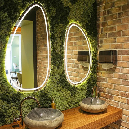 Arch LED Bathroom Mirror with Warm Halo Backlight | Premium Capsule Vanity Wall Mirror