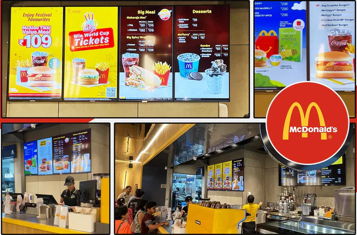 Digital Menu Board Display Screen | Wall Mounted Digital Advertising Display Screen
