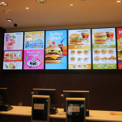 Restaurant Digital Menu Board System | Wall Mounted Digital Advertising Display Screen
